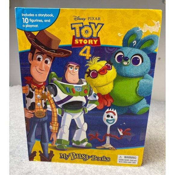 Disney Pixar Toy Story 4 My Busy Books Set with 9 Figurines Storybook & Playmat - Picture 1 of 13